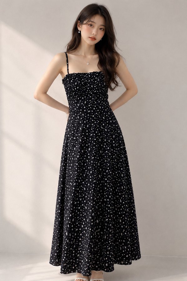 Aletta Dress Prime Petals Black