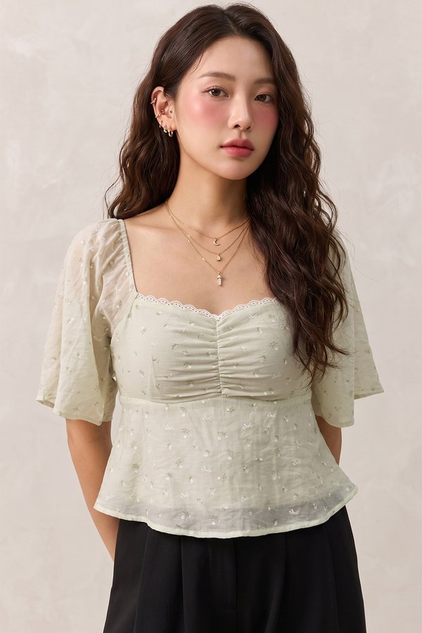 Blair Top Apple Green Botanical