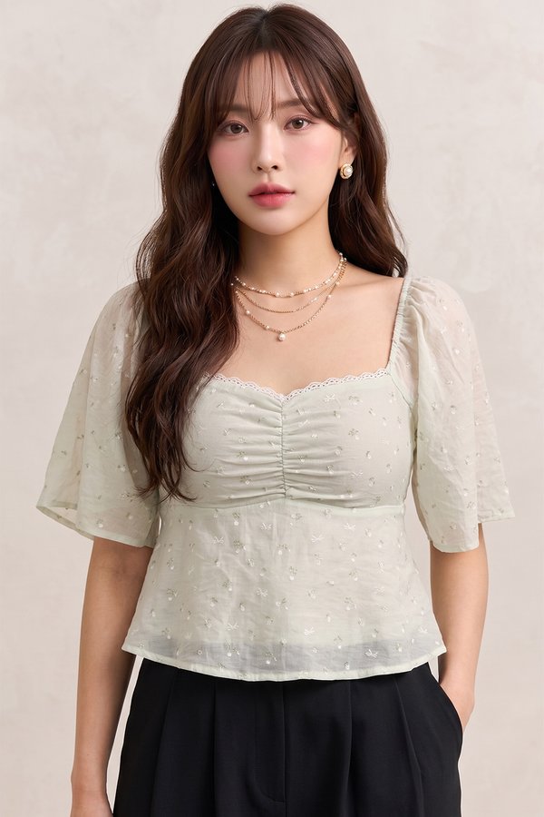 Blair Top Apple Green Botanical