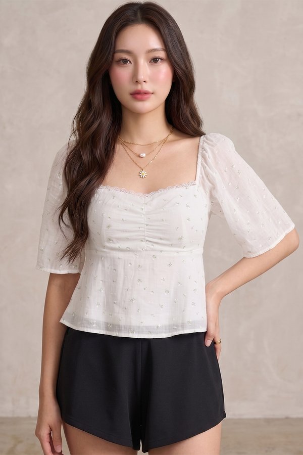 Blair Top White Botanical