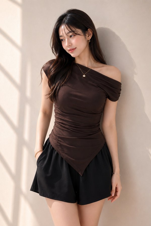 Dara Padded Top Dark Cocoa *MM*