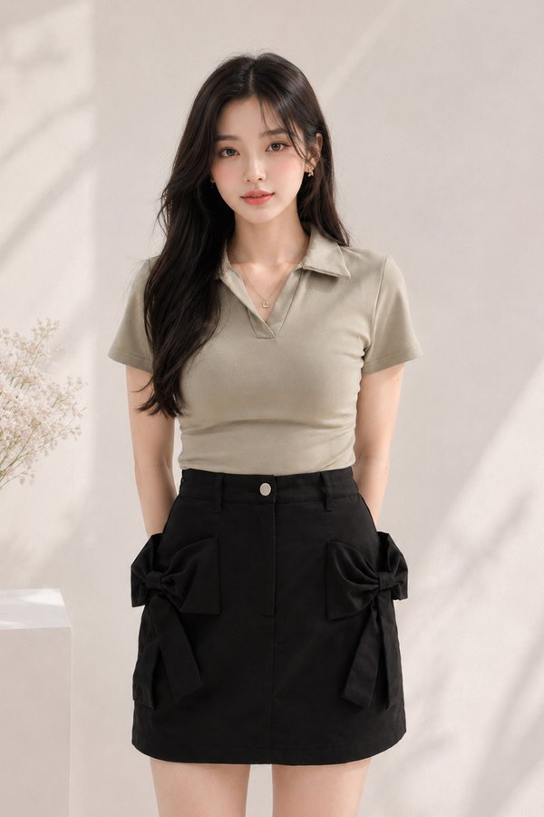 Grettia Soft Denim Skorts Black