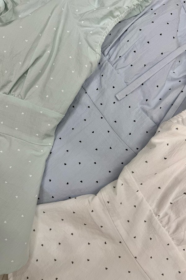 Faustine Padded Top Mint Hearts