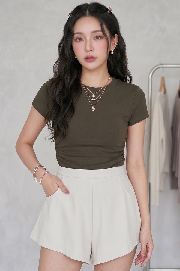 Helen Padded Top Fossil Olive *PLUSH*