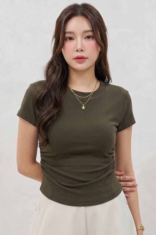 Helen Padded Top Fossil Olive *PLUSH*