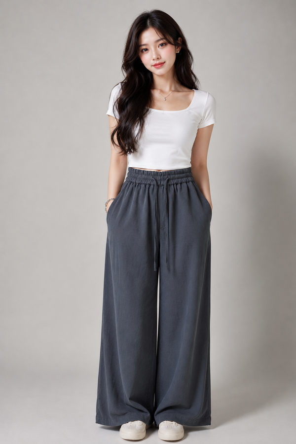 Leda Linen Pants Ash Teal
