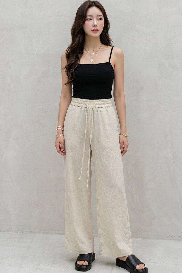 Leda Linen Pants Beige