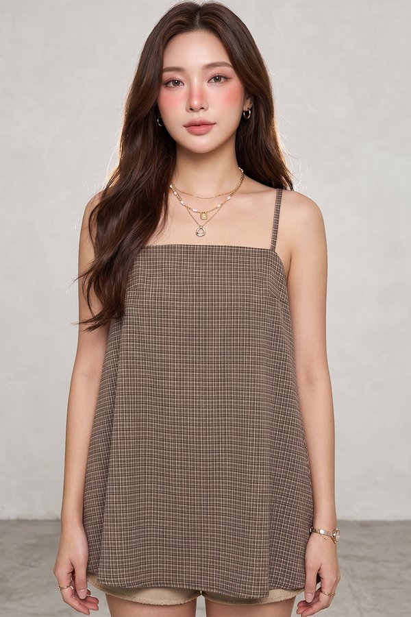 Marina Top Brown Plaids