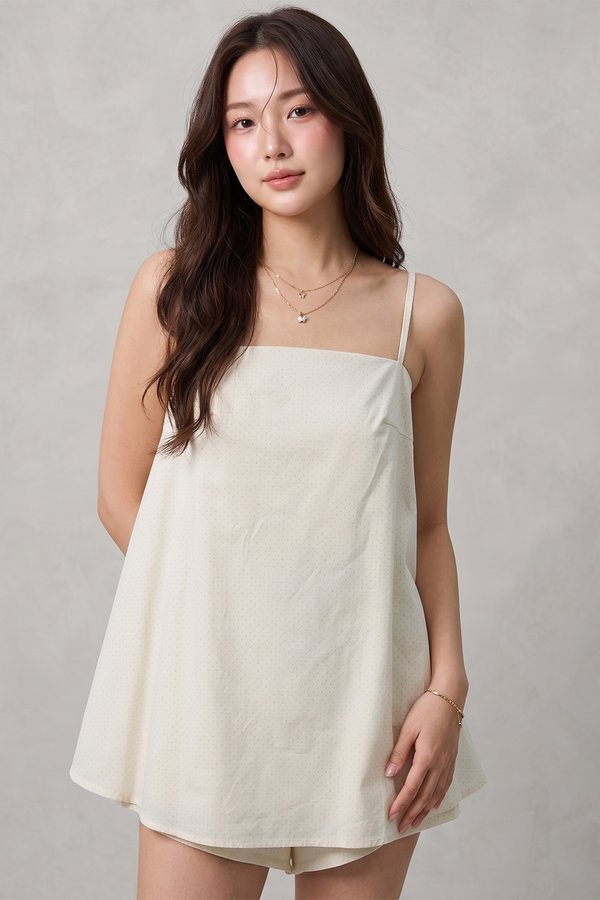 Marina Top Ice Yellow Polka Dot