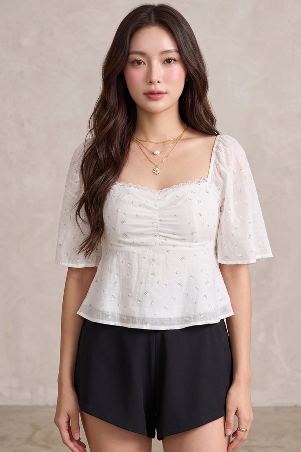 Blair Top White Botanical