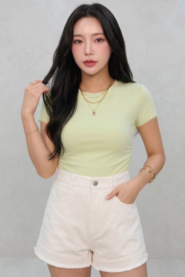 Norah Denim Shorts White