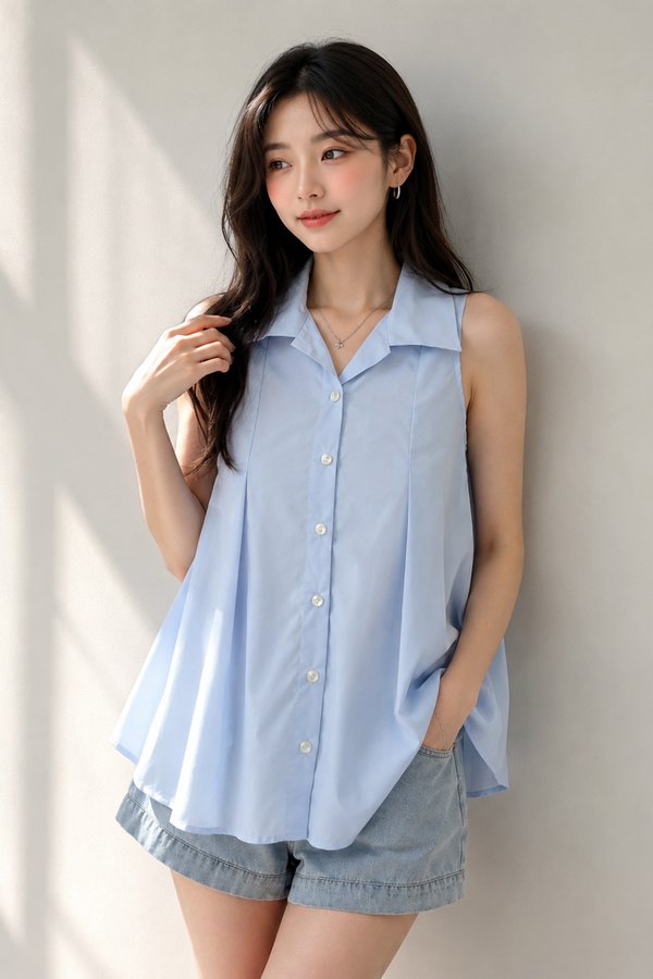 Lola Flare Shirt Blue