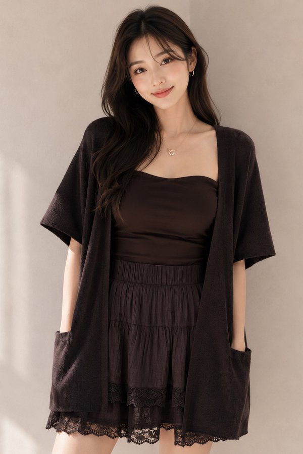 Nomi Kimono Cardi Dark Brown