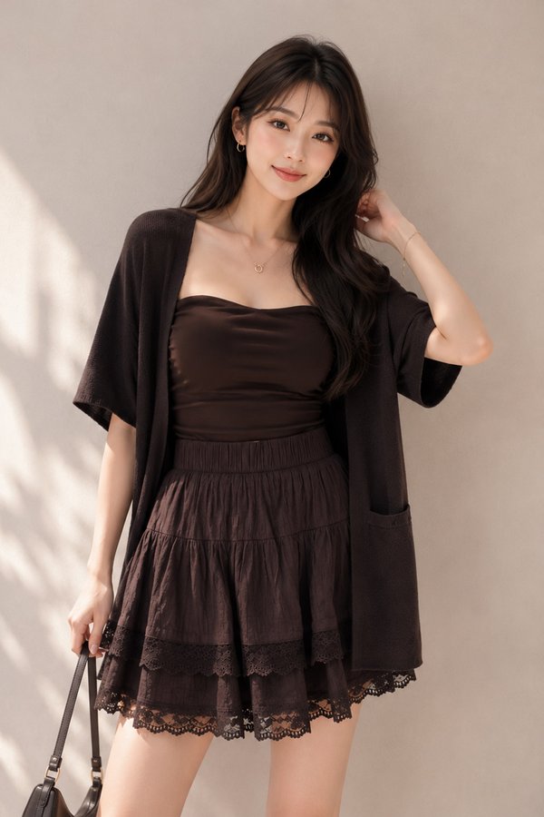Nomi Kimono Cardi Dark Brown
