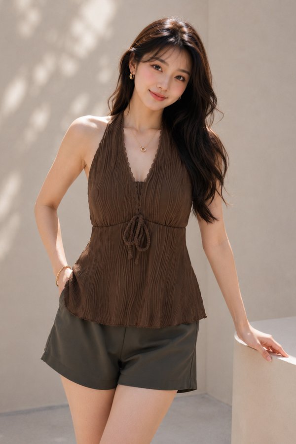 Paige Padded Top Brown