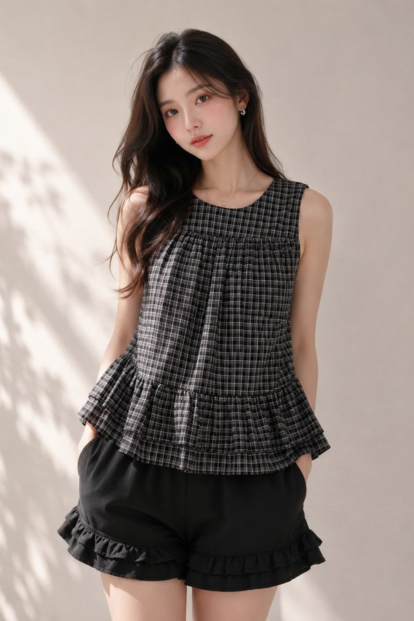 Novva Gingham Top Black