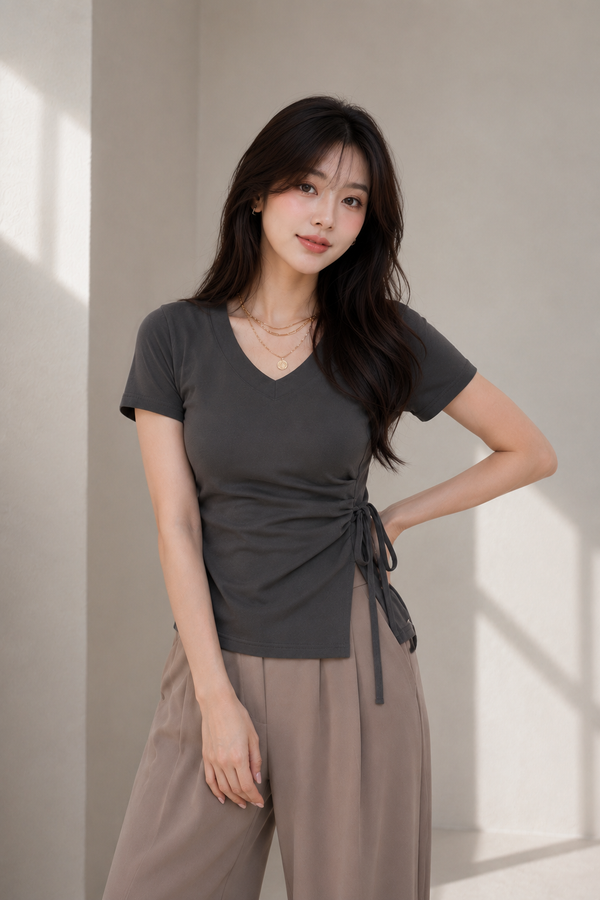 Lucia Padded Top Charcoal Grey *PLUSH*