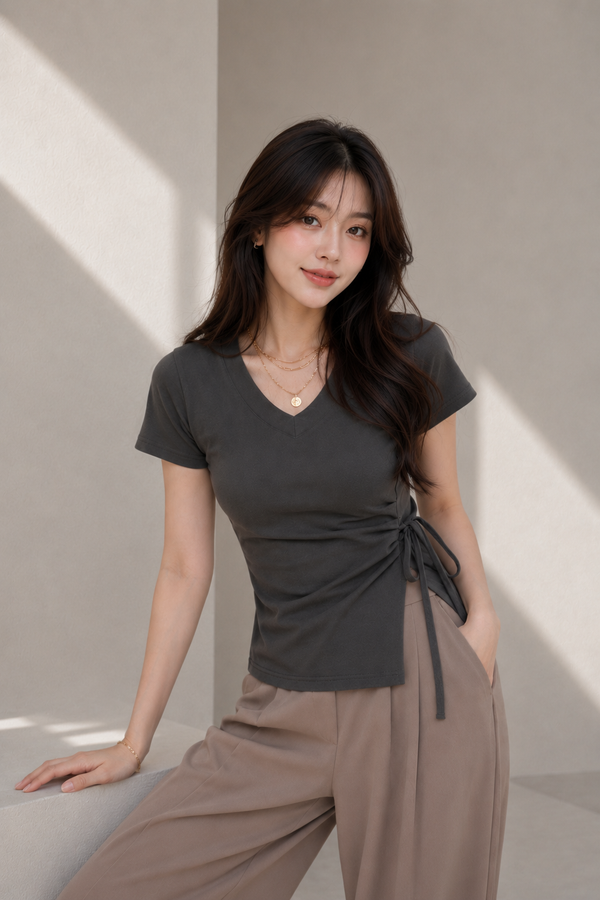Lucia Padded Top Charcoal Grey *PLUSH*