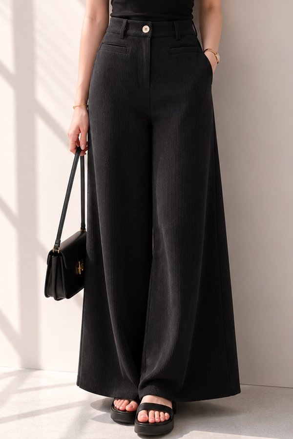 Phyllis Corduroy Pants Black