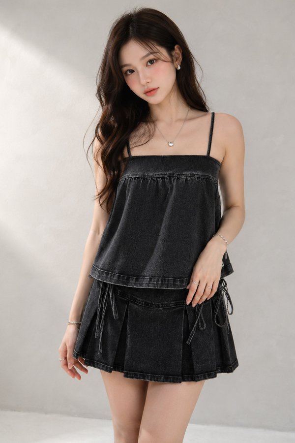 Hira Denim Top Black Acid