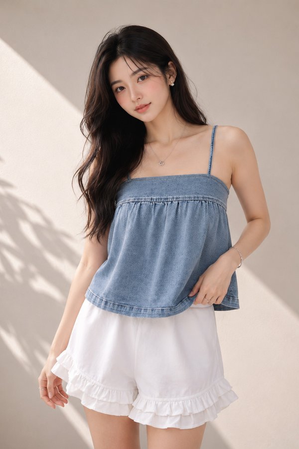 Hira Denim Top Stone Wash