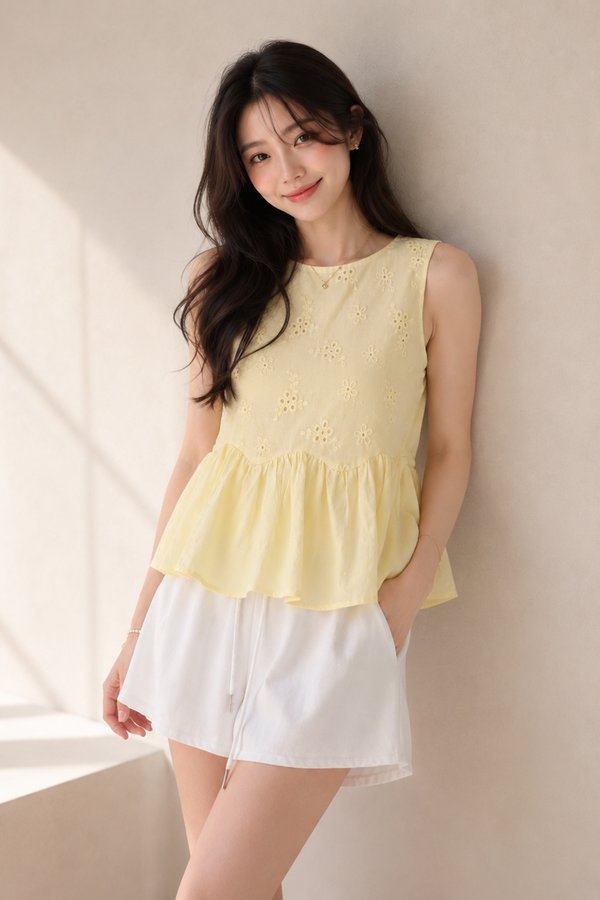 Jemita Eyelet Top Sunshine