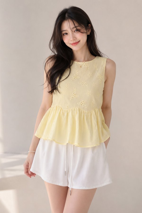 Jemita Eyelet Top Sunshine
