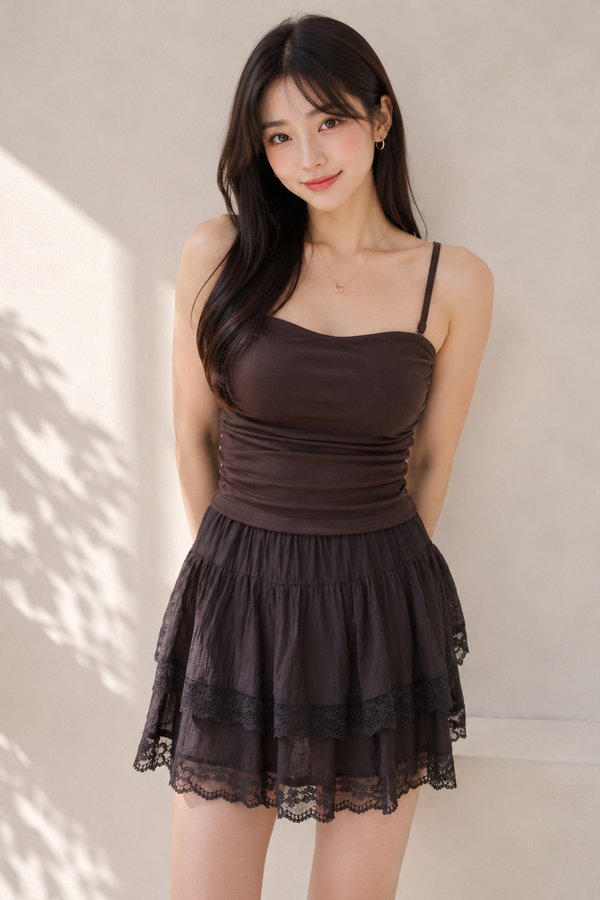 Leia Padded Top Dark Brown *PLUSH*