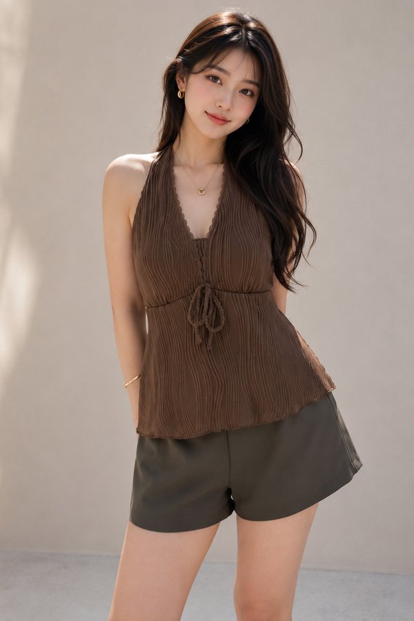 Paige Padded Top Brown
