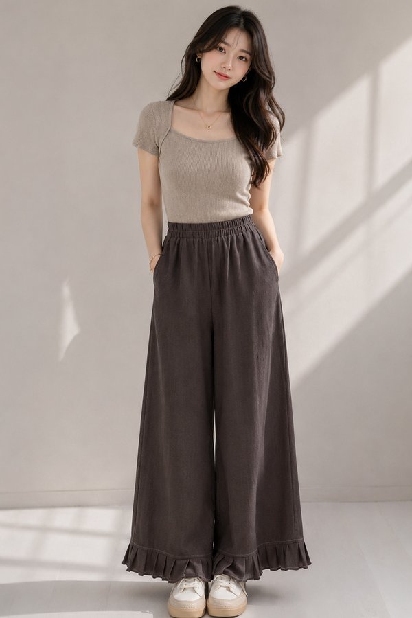Anya Tencel Denim Pants Dark Brown