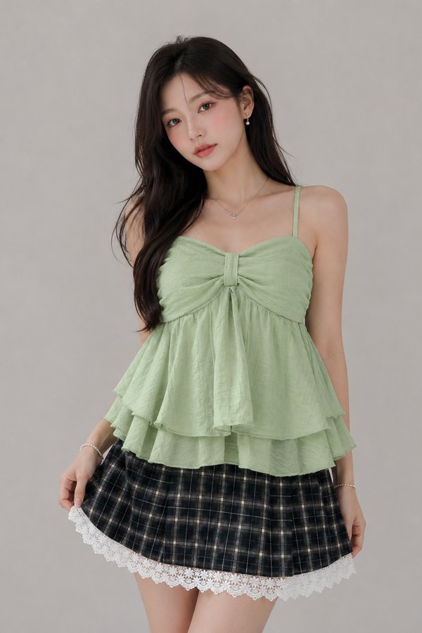 Tess Padded Crepe Top Avocado