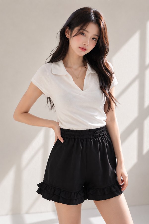 Micola Velvety Shorts Black