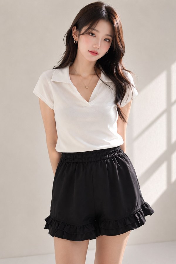 Micola Velvety Shorts Black