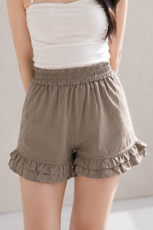 Micola Velvety Shorts Stone