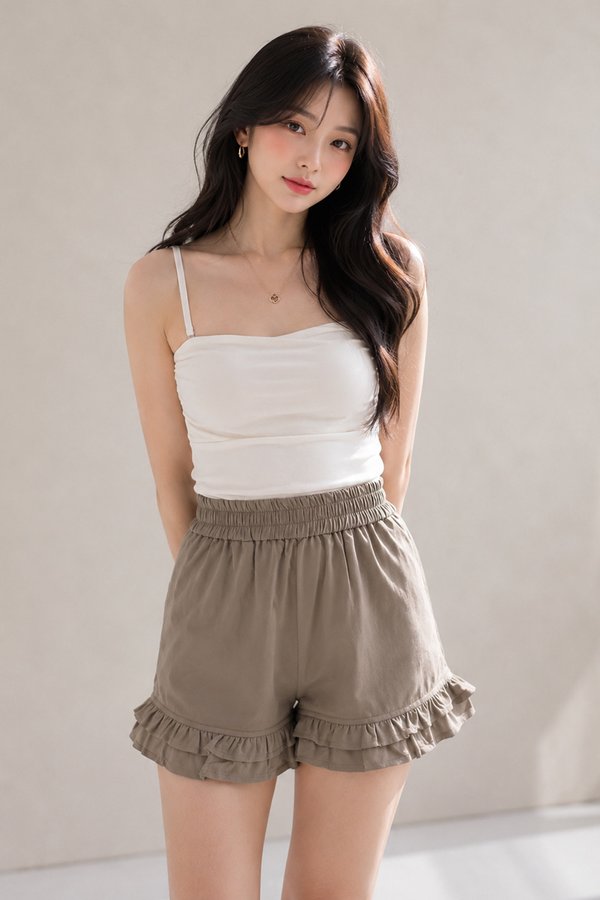 Micola Velvety Shorts Stone