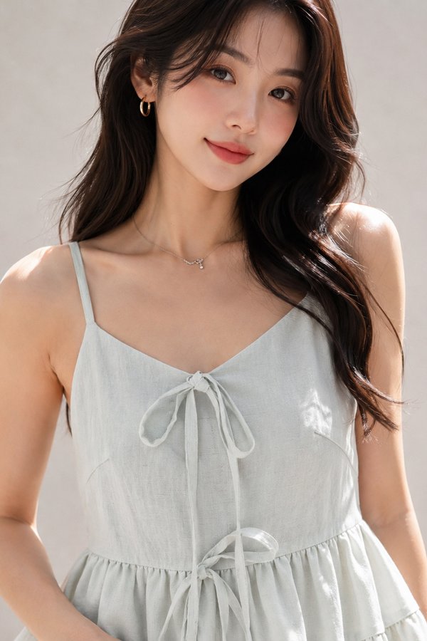 Aerin Linen Top Light Apple Mint