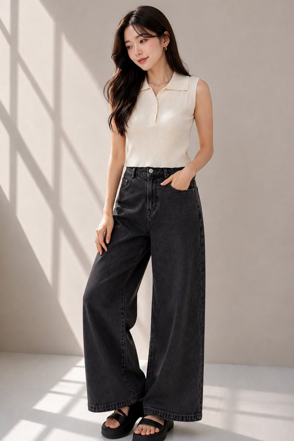 Deyna Denim Jeans Black Acid