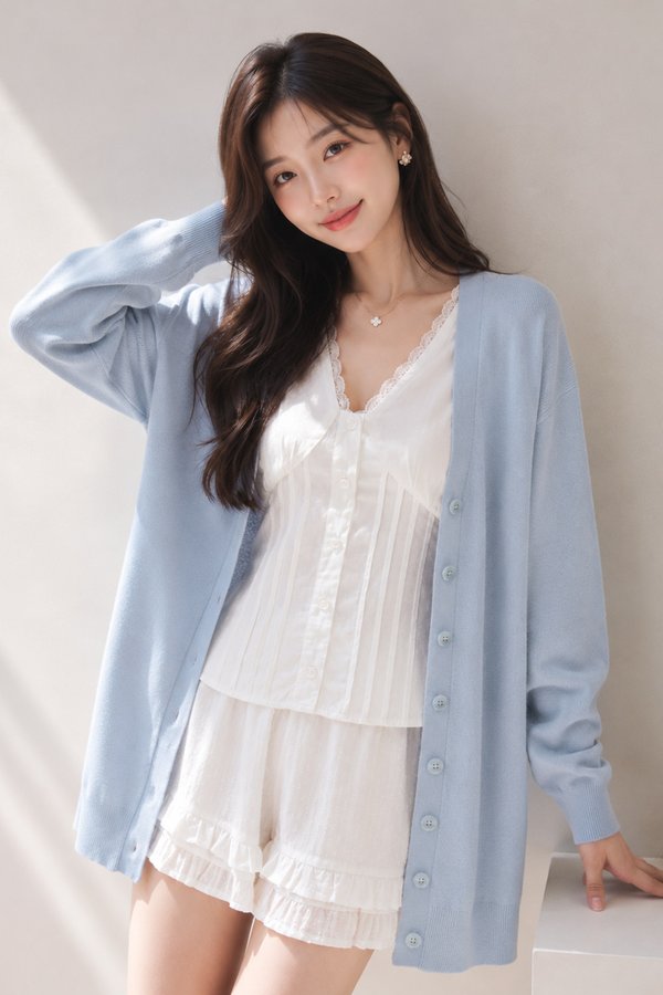 Faye Knit Cardi Sky Blue
