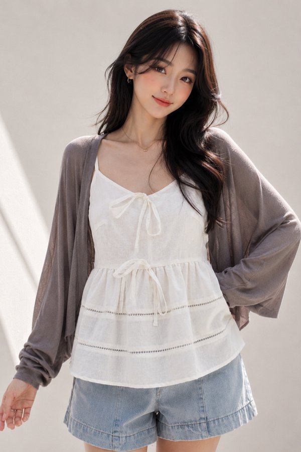 Anise Bolero Cardi Steel Brown
