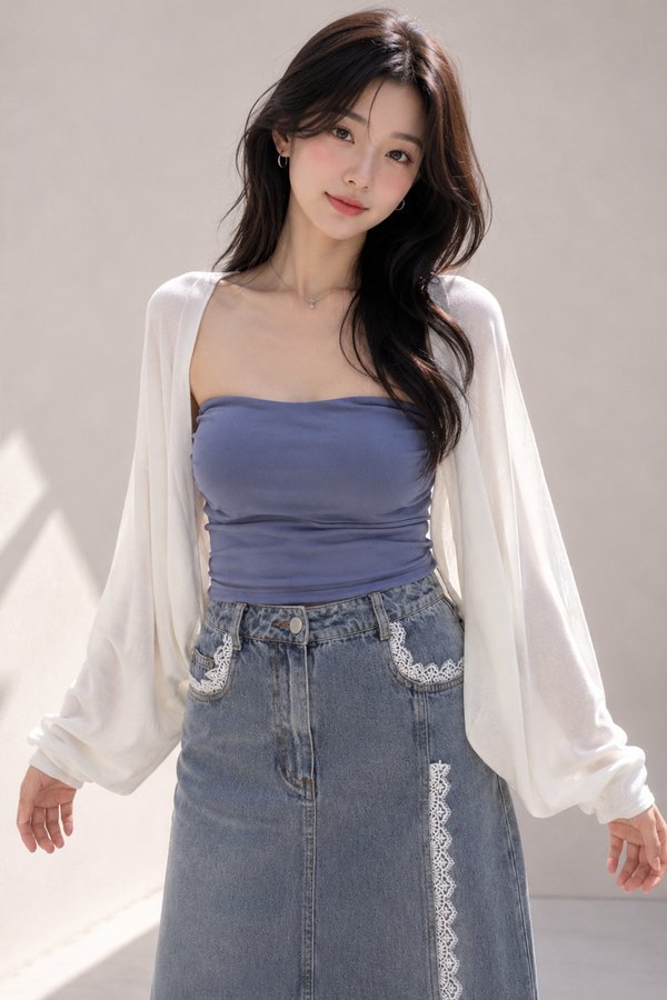 Anise Bolero Cardi White