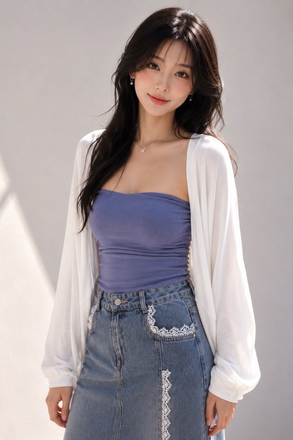 Anise Bolero Cardi White