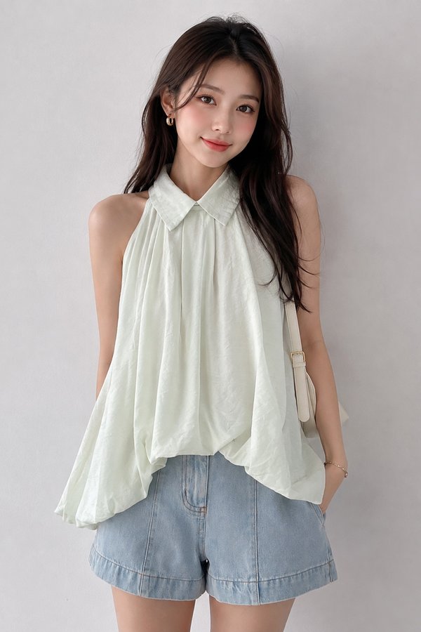 Deryn Bubble Hem Shirt Apple Mint