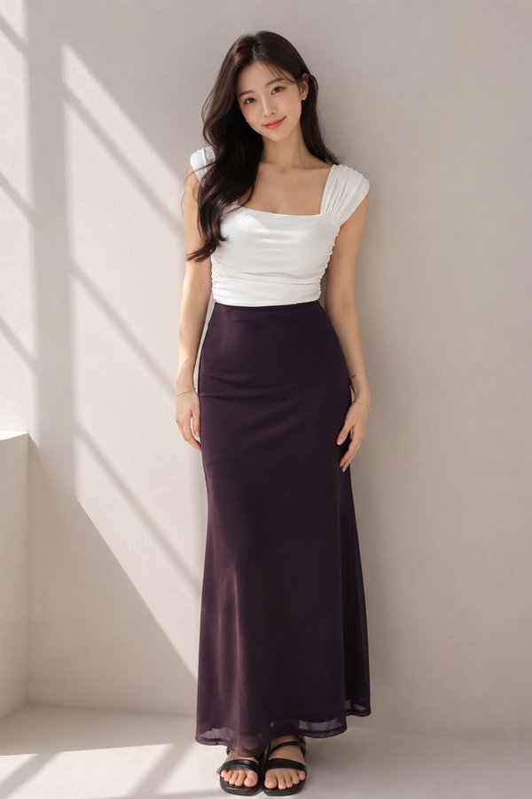 Tara Mesh Skirt Burgundy