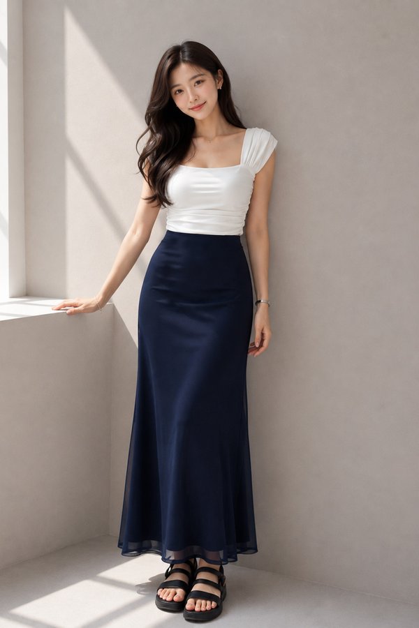 Tara Mesh Skirt Navy