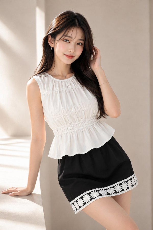 Linette Crepe Top White