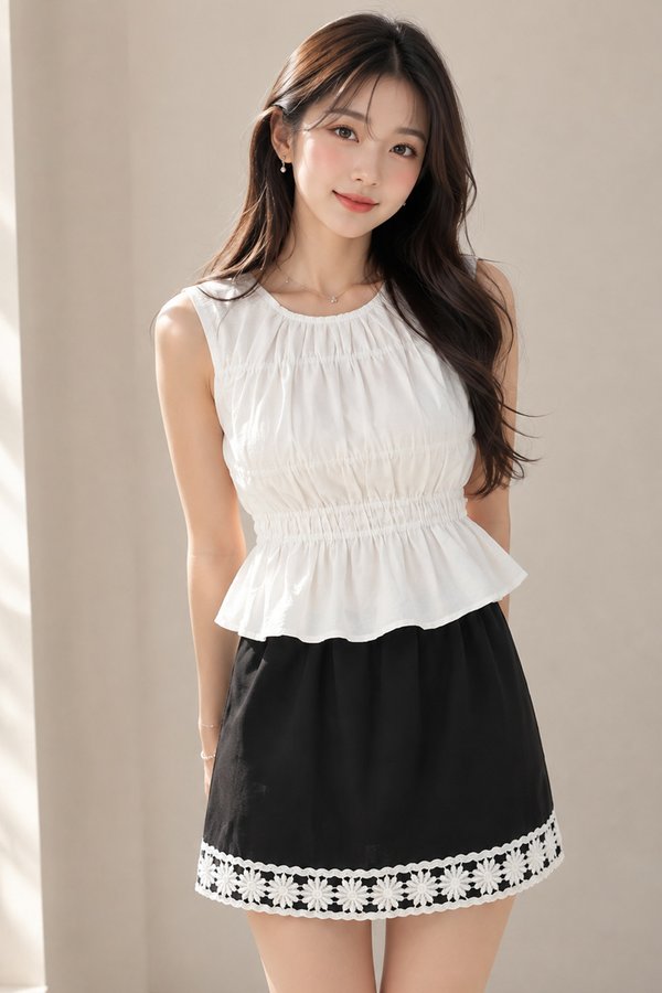 Linette Crepe Top White