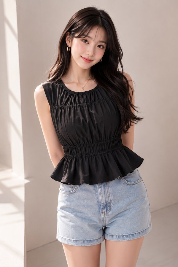 Linette Crepe Top Black