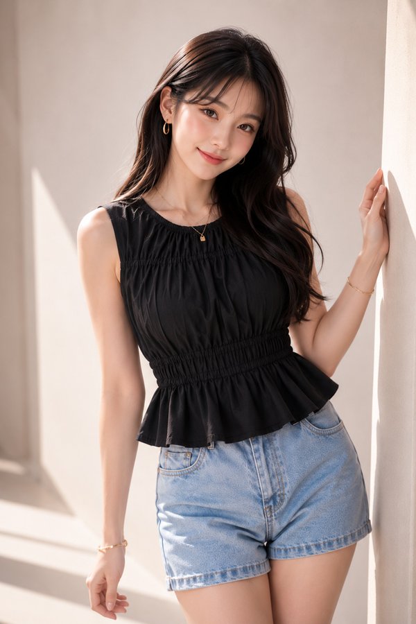 Linette Crepe Top Black