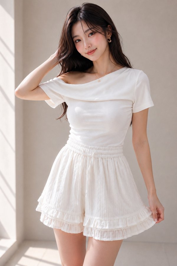 Echo Eyelet Shorts White