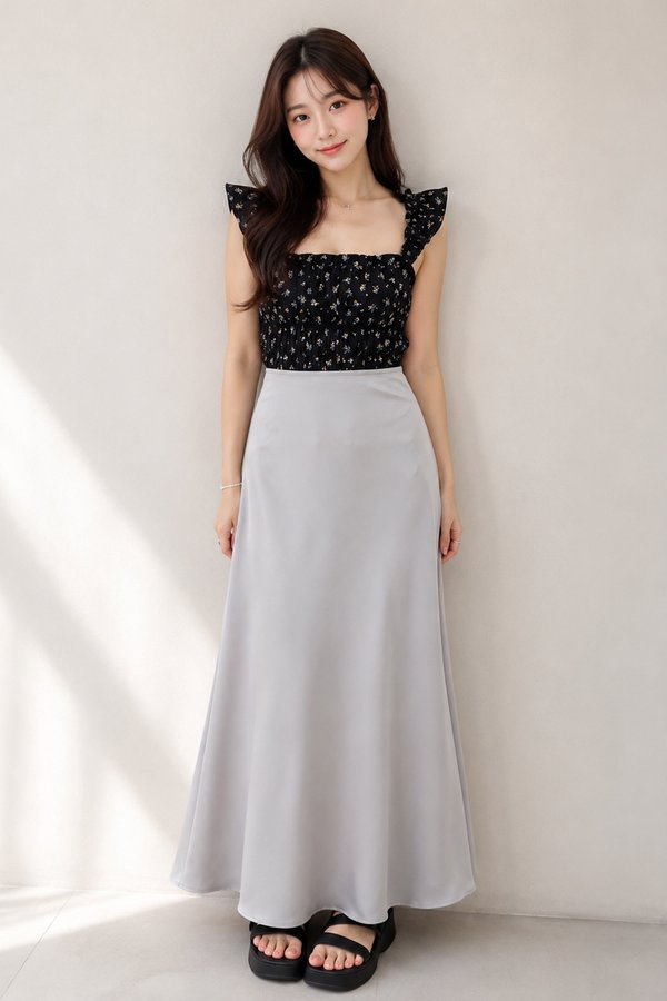 Gia Midaxi Skirt Light Grey